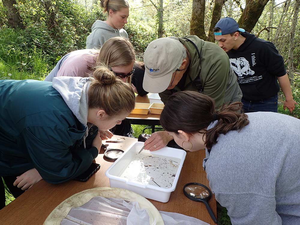 WOU students researching with Rick